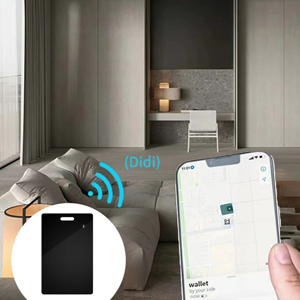 Smart Wallet Track Card Location Tracking Device Wireless Charging Wallet Phone Finder Works with Apple Find My Item Tracker Tag