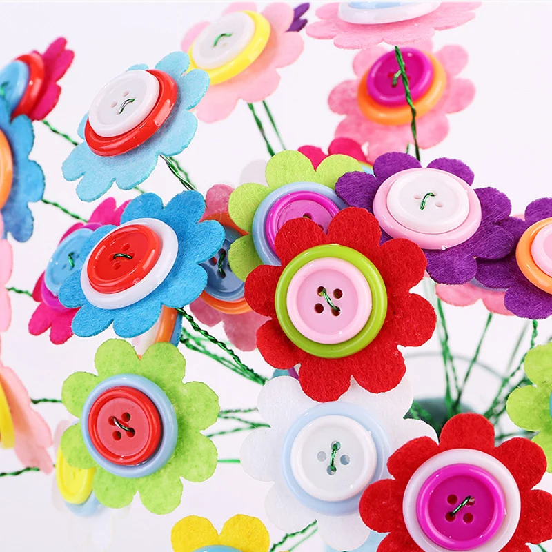 DIY Flower Toys Handmade Children Crafts Kids Educational Creative Toys Kids Make Your Own Bouquet Art Project Activity Gift 4