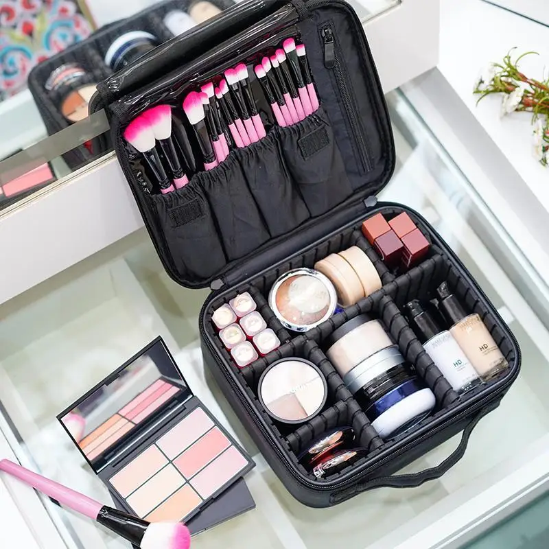 New Makeup Bag for Women Travel Waterproof Oxford Cloth Necessary Beauty Brush Embroidery Tool Storage Cosmetic Case 5
