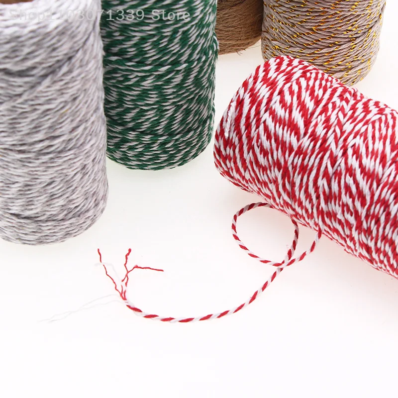 

100M/Roll Bakers Twine String Cotton Cords Rope For Home Decor Handmade Christmas Gift Packing Craft DIY Wrapping Gift