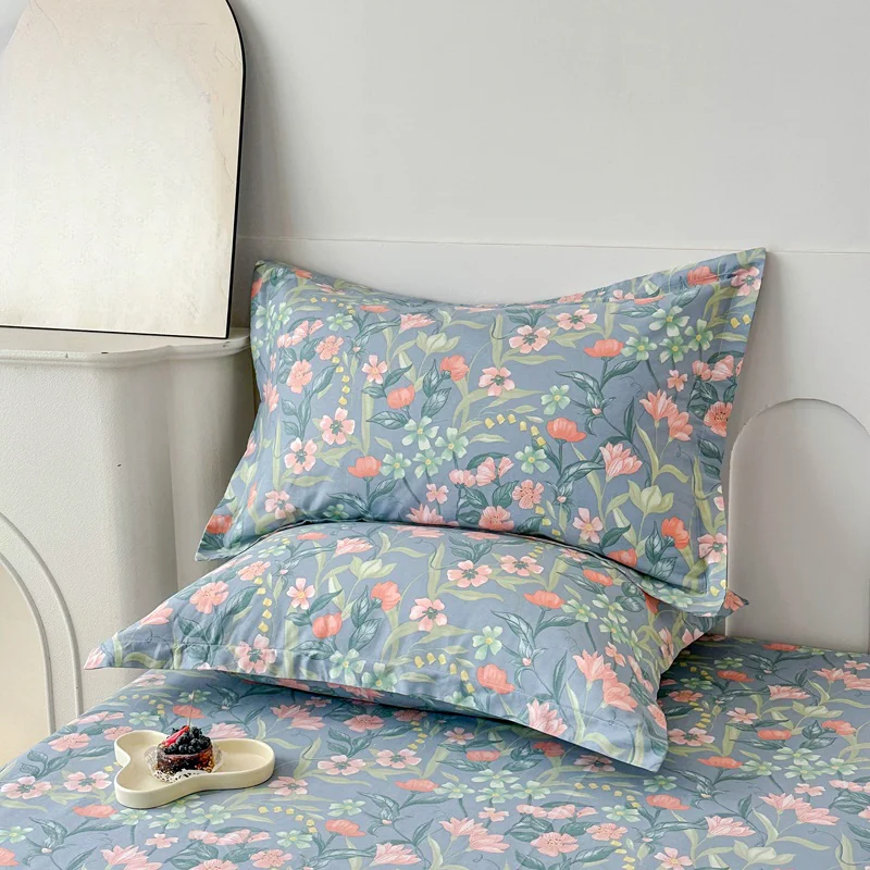 100% Cotton Pillowcase Customizable Flowers Cartoon Design Bedding Pillowcase Adult Bedroom Home Decor Custom Size Cushion Cover 4