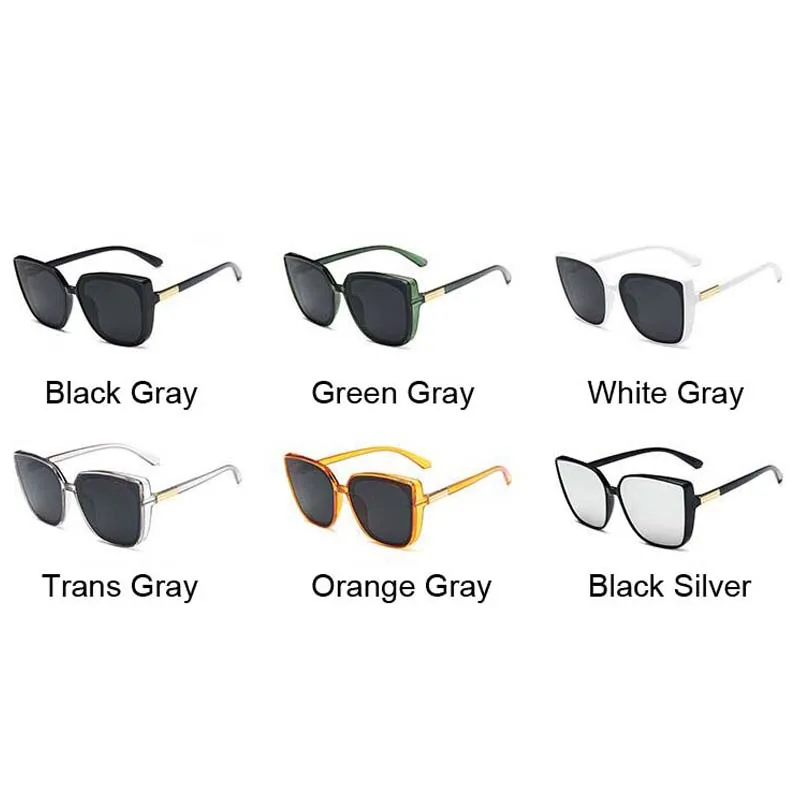 Cat Eye Sunglasses – Vintage Black Mirror Big Frame Shades for Women Safety Accessories Sunglasses