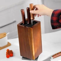 360° Rotatable Magnetic Knife Block Wood Knife Holder Double-Sided Magnetic Knife Stand High-Quality Kitchen Organizer Block 1