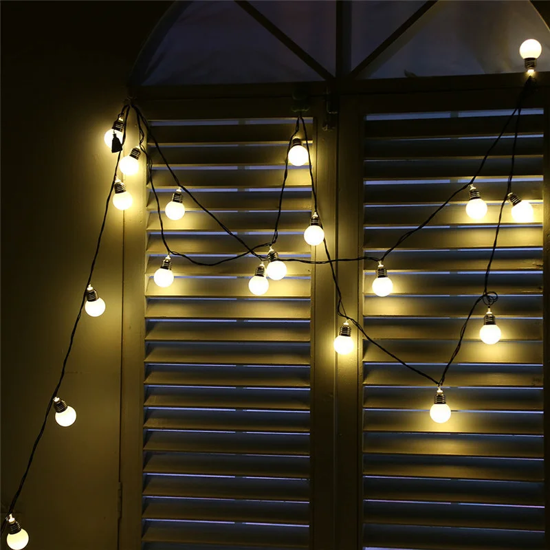 4.5m 20 Led String Light Outdoor Fairy Lights Eu Plug Bulbs Garden Patio Wedding Christmas Decoration Light Chain Waterproof solar outdoor wall light solar hexagonal wall light patio door aisle light ground plug dual use