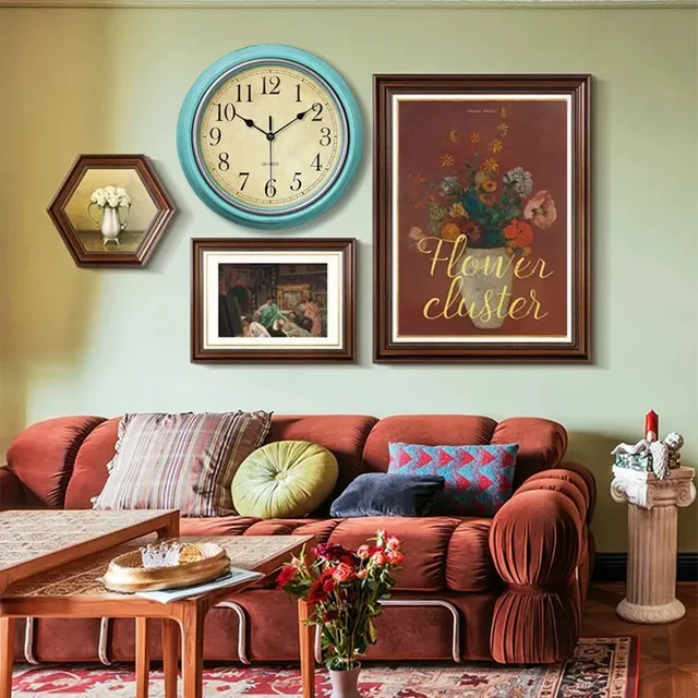 12-Inch Nordic Luxury Retro Wall Clock – Silent Non-Ticking Design 5
