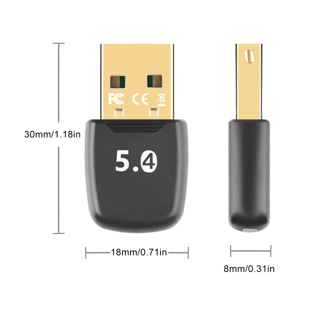 USB 블루투스 호환 5.4 어댑터 오디오 송신기 수신기 드라이버 무료 음악 오디오 수신기 PC 노트북 컴퓨터용