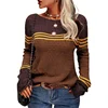 Autumn Winter New Color Blocking Sweater Women O Neck Pullover Long Sleeve Knitted Tops Female Daily Comfortable Casual Jumpers 4
