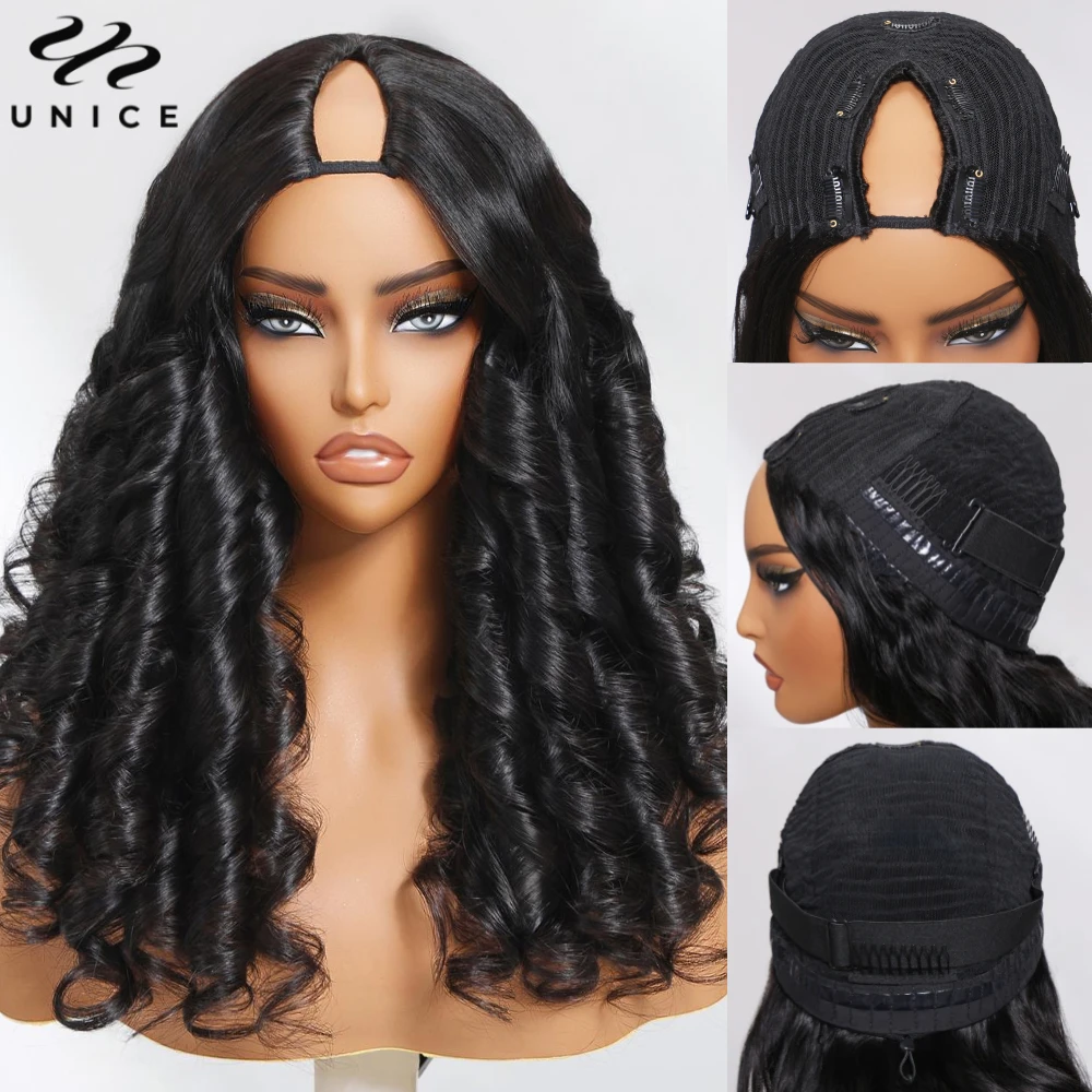 Unice Hair U Part Wigs For Sale Human Hair UNICE 24 Inch Kinky