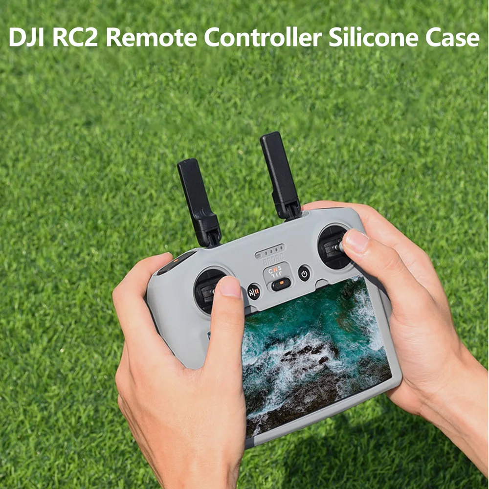 Détail de la texture antidérapante de l'étui en silicone pour télécommande DJI RC 2, assurant une prise en main sécurisée.