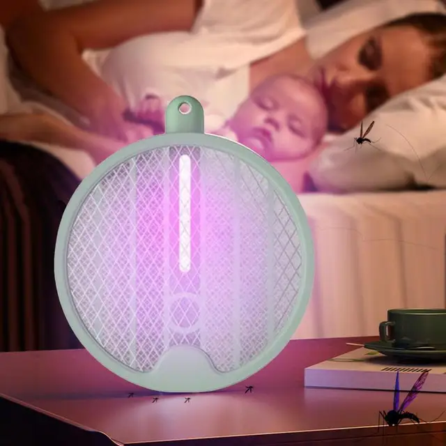 Fly Swatter Electric Zapper Usb Újratölthető Légy Ütő Összecsukható 3000 V -Os A Buggs For - Image 5