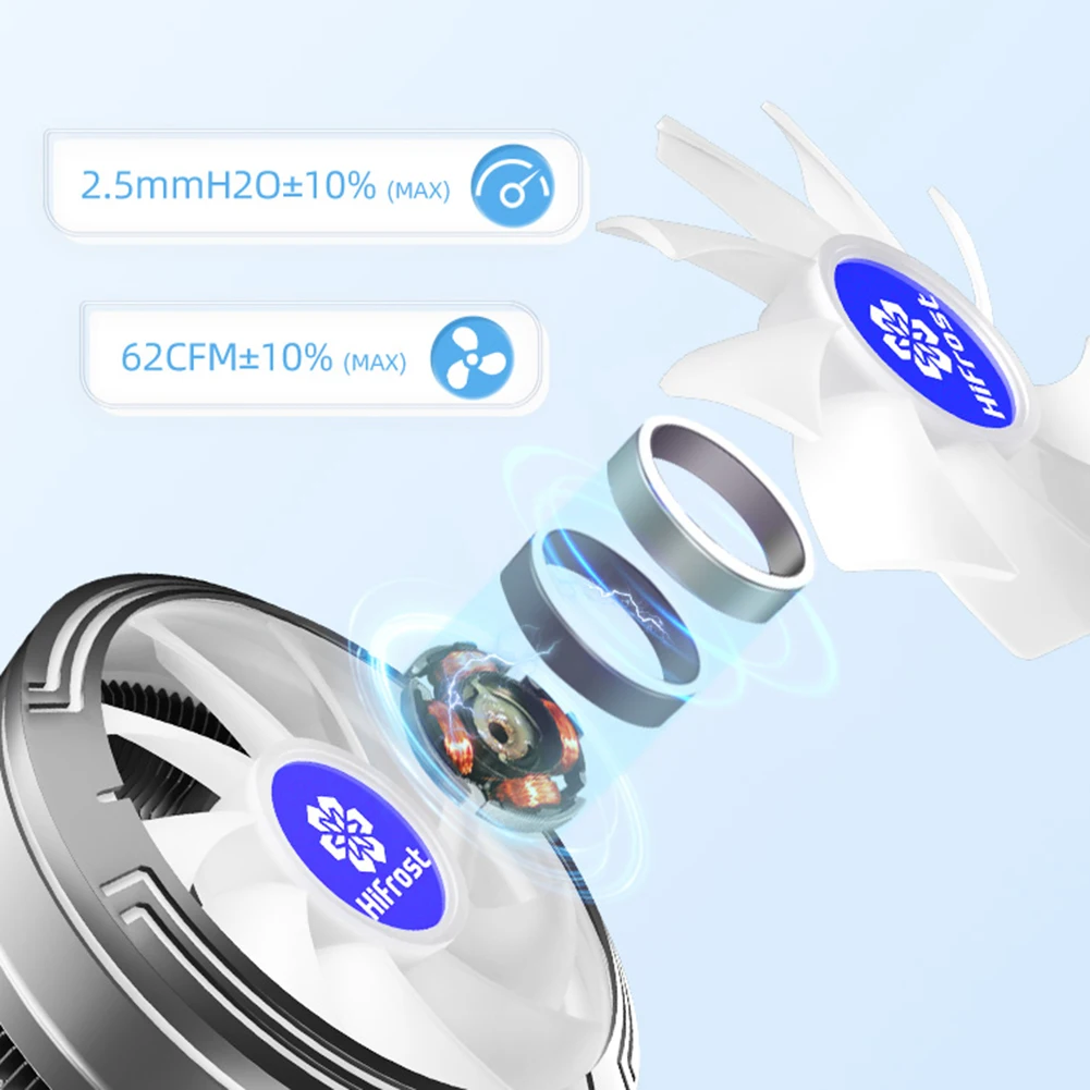 COOLMOON RGB Cooling Fan TDP 95W CPU Radiator 124mm Quiet 12V 4PIN PWM Fan Black Aluminum Fins For Computer PC Case Cooling
