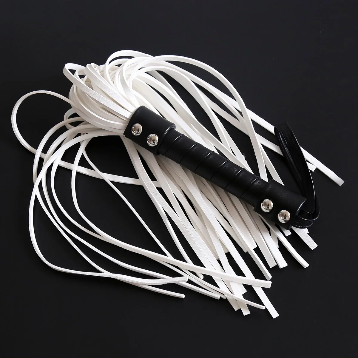 

2023 New Premium White PU Leather Horse whips for Horse Training, PU Leather Handle with Wrist Strap