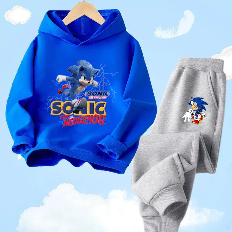thumbnail image 1 of Conjunto de sudadera con capucha Sonic 2024, ropa de bebé para primavera, prendas de vestir exteriores, tops, sudadera para niño, ropa para niña, ropa para madre e hijo, 1 of 4