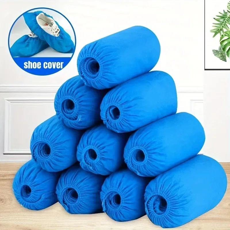 100pcs Disposable Shoe Cover Dustproof Non-slip Dhoe Cover Children Students Adult Non-woven Household Foot Cover 2