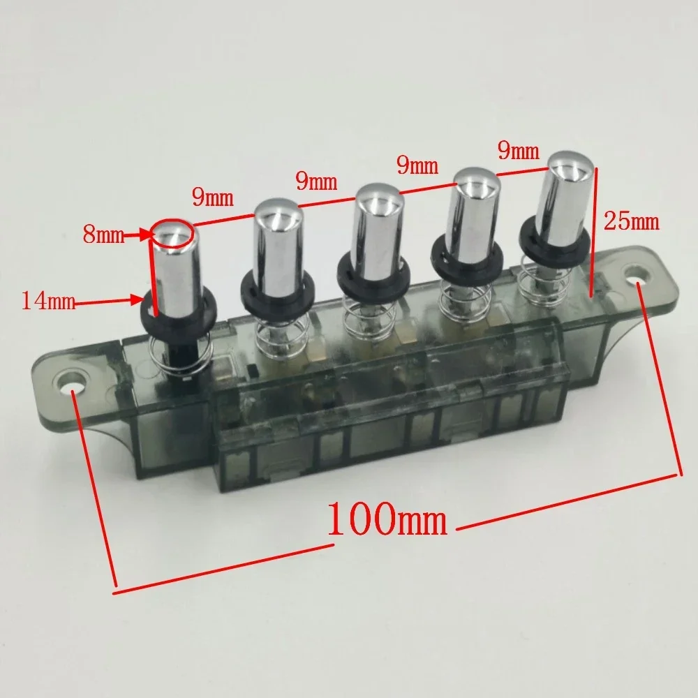 Five-position Plug-in Button Switch For Range Hood 250VAC 4A 112 x 21 x 41mm