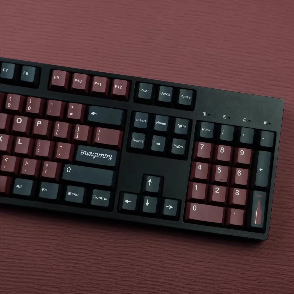 Clone Gmk Borgonha Keycaps Grupo Pbt Sublimação de Corante Perfil Cereja Interruptor mx Perfil Lightproof 142 Chaves - Imagem 4
