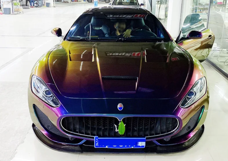 Dla Maserati Gran Turismo GTS 2007-2015 wysokiej jakości włókna węglowego zderzak samochodu dokładka przedniego zderzaka osłona dyfuzora