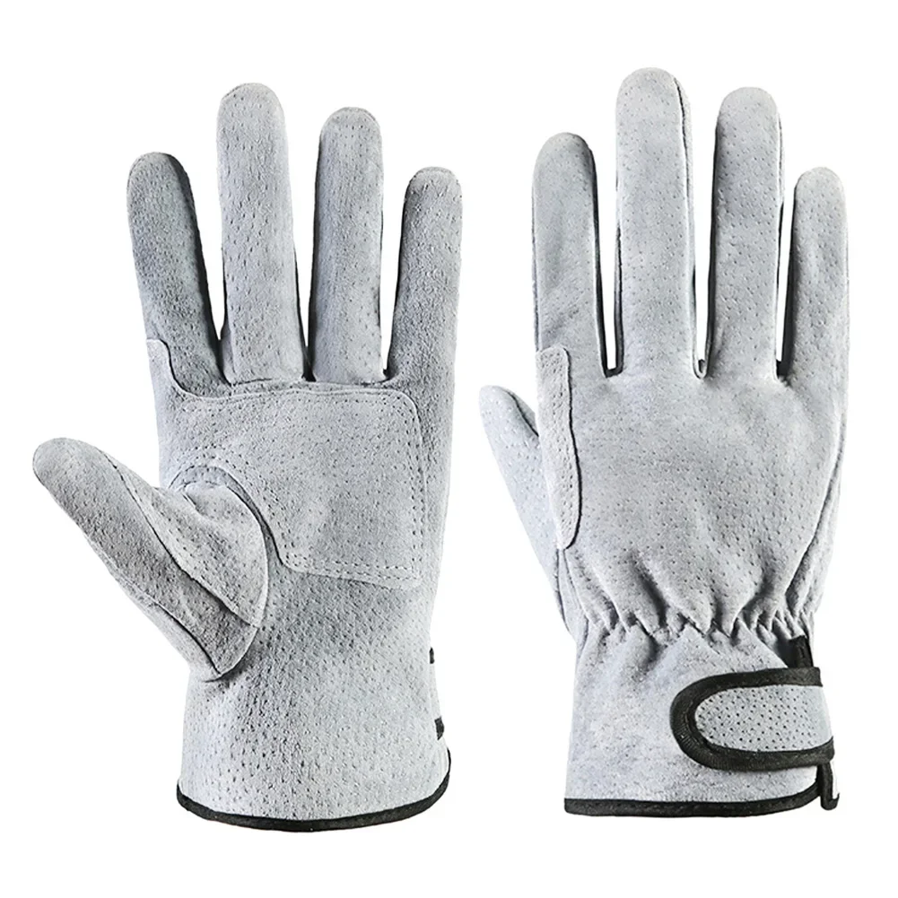 Work Gloves Cowhide Leather Welding Gloves Heat Resistant Security Protection Safety Work for Welder Cutting Gardening