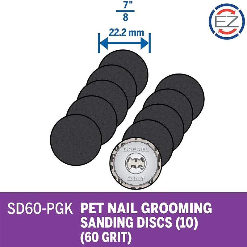 Dremel SD60-PGK EZ Lock Pet Nail Grooming Sanding Discs Dremel 7020 Pet Grooming Accesssory Kit Multi-Tool-Accessory pet nail grinder