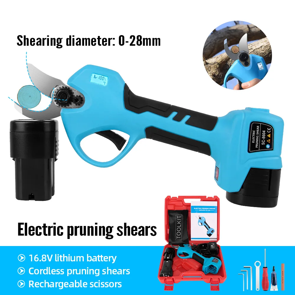 Electric Scissors Pruning Shears Grass Cutter Garden Pruner Farming Tools Pruning Scissors Plants Tools With 2 Batteries SW8604 2