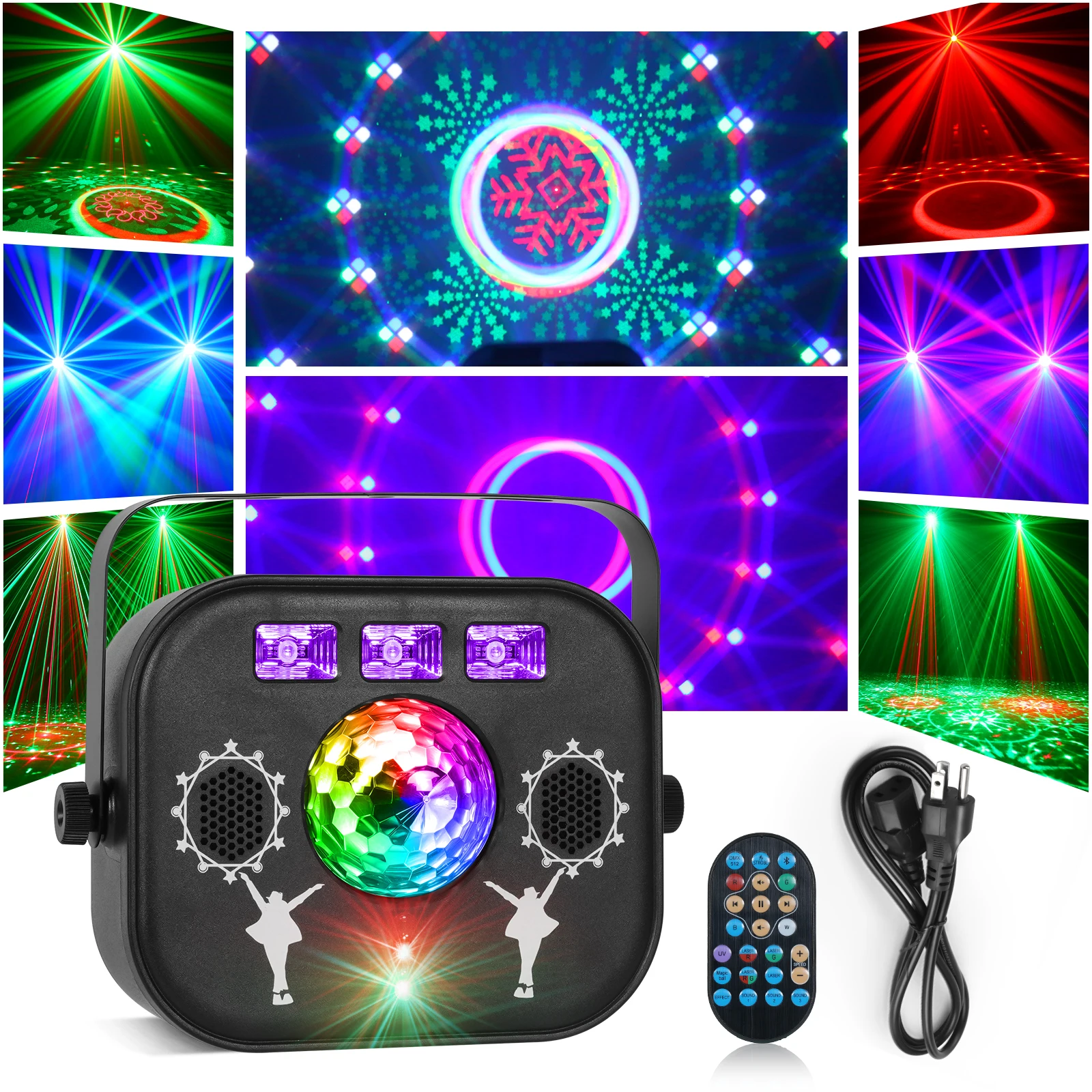 

60W Effect Light 5-in-1 Laser Light DMX512 HOLDLAMP Control for Disco Dance Hall Party Bar Performance Wedding Xmas Holiday Part