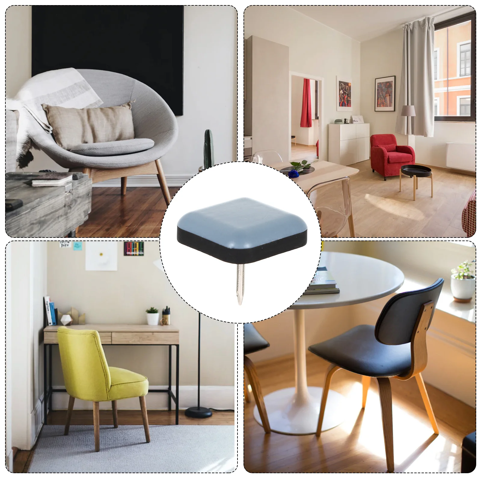 16 Pcs Furniture Slides Skate Chair Tacos Chairs Legs Slider Pad for Protectors Hardwood Floors