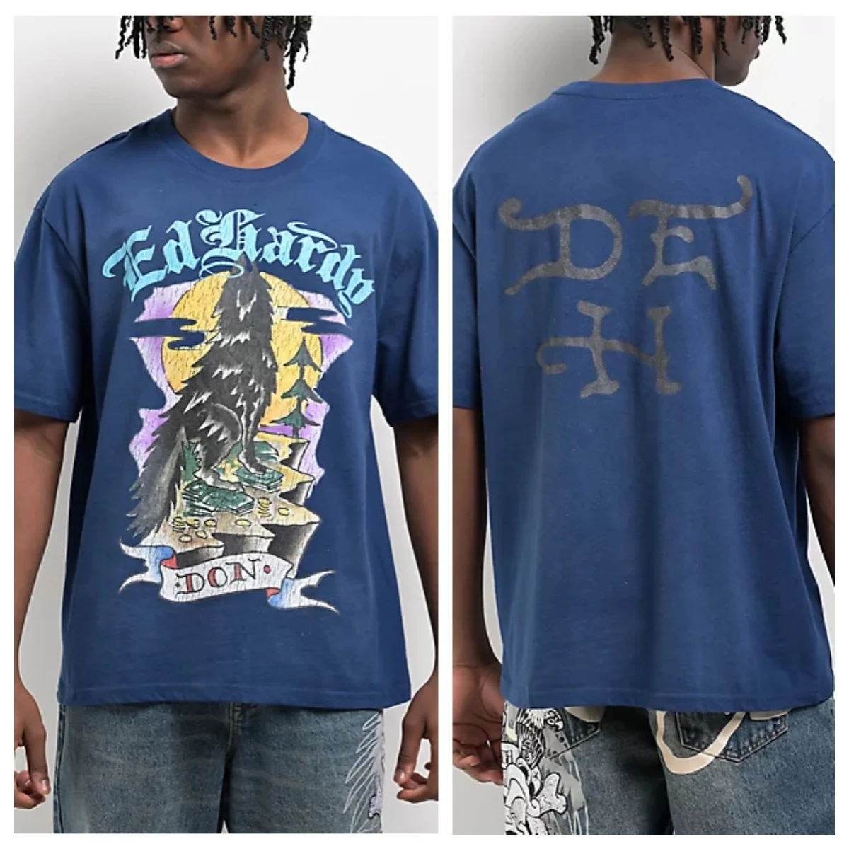 T-shirt in cotone con grafica di tendenza streetwear da uomo e donna, con stampa tatuaggio Tigri, stile streetwear estivo - immagine 2