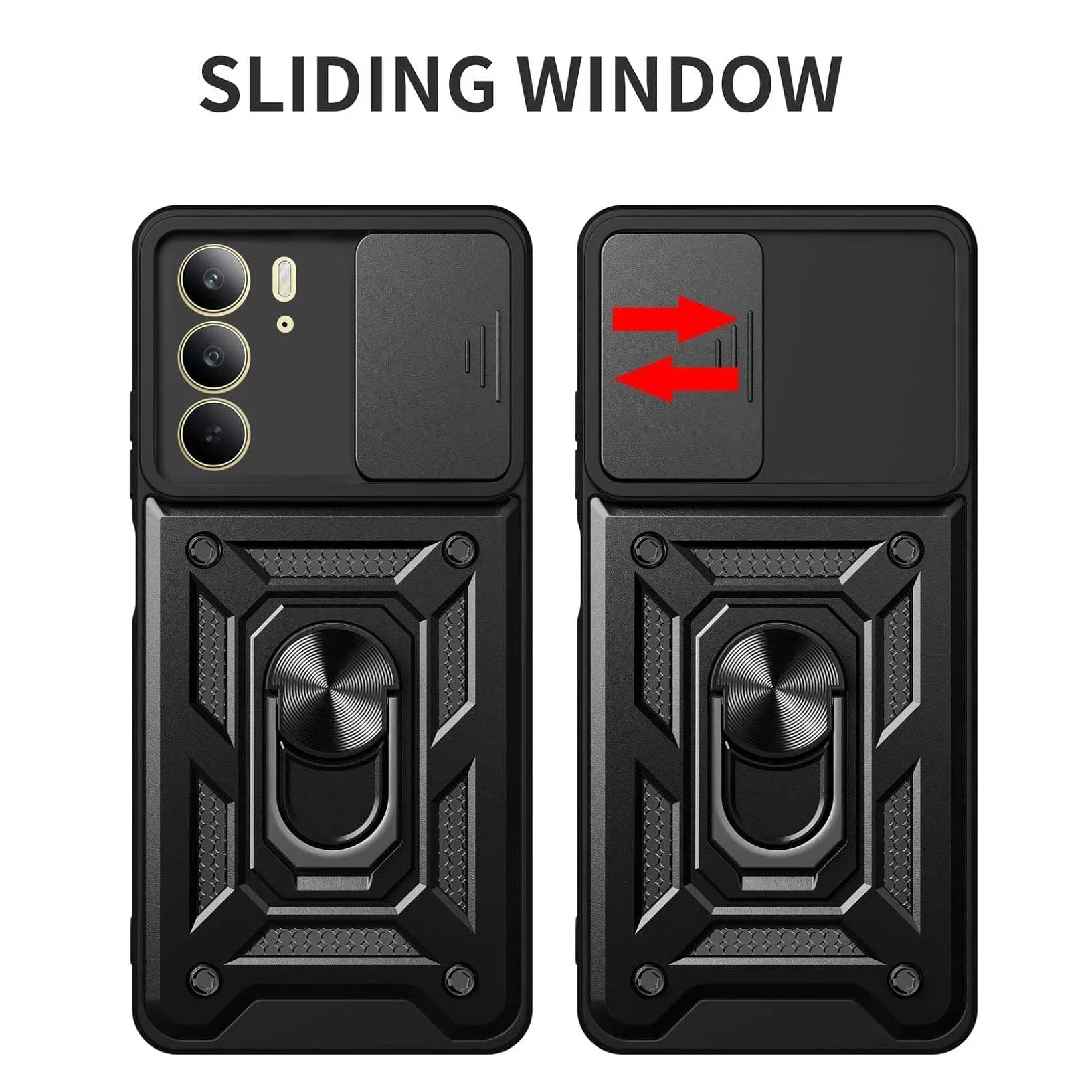 Enhanced Armor Case with Lens Protection and Magnetic Ring Holder - Durable Phone Cover Shell