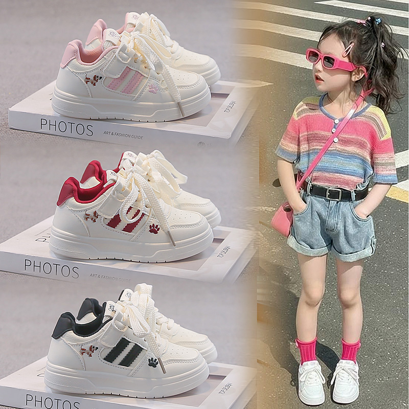  Four Seasons Kids Casual Sneakers Hook Loop Strap Cartoon Decor Non-Slip Soft Sole Toddler Boys Girls Daily School Outdoor Shoes 