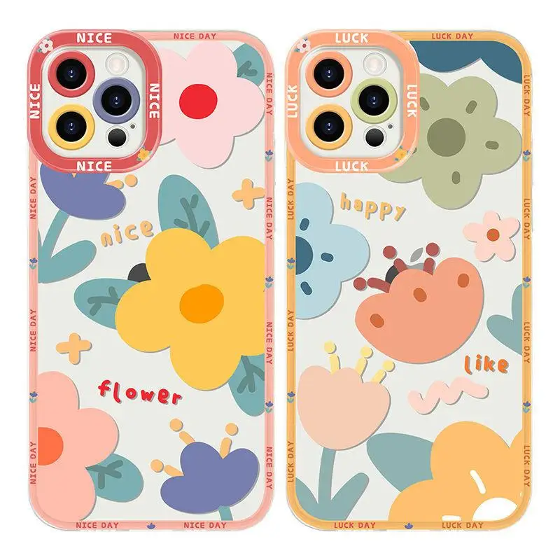 Chic Daisy Floral Transparent Phone Case Cover