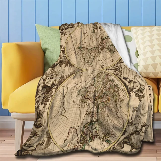 World Map Retro Super Soft Bed Sofa Flannel Blanket: A Perfect Blend of Style and Comfort