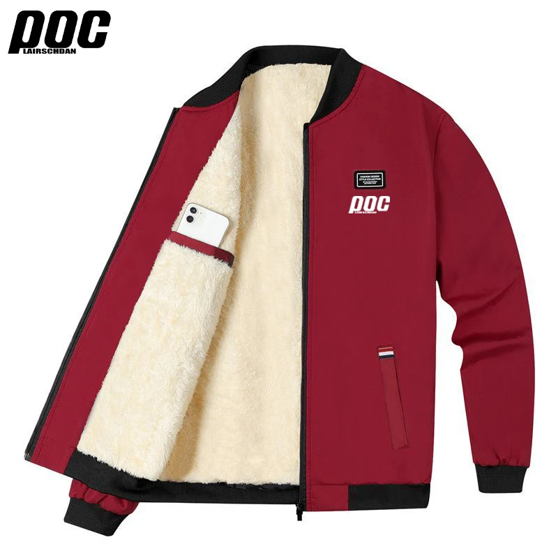LairschDan Poc Thicken Men's Cycling Jacket Pockets Polar Jacket Cold-Proof Thicken Overcoat Autumn Winter Outdoor Warm Coat