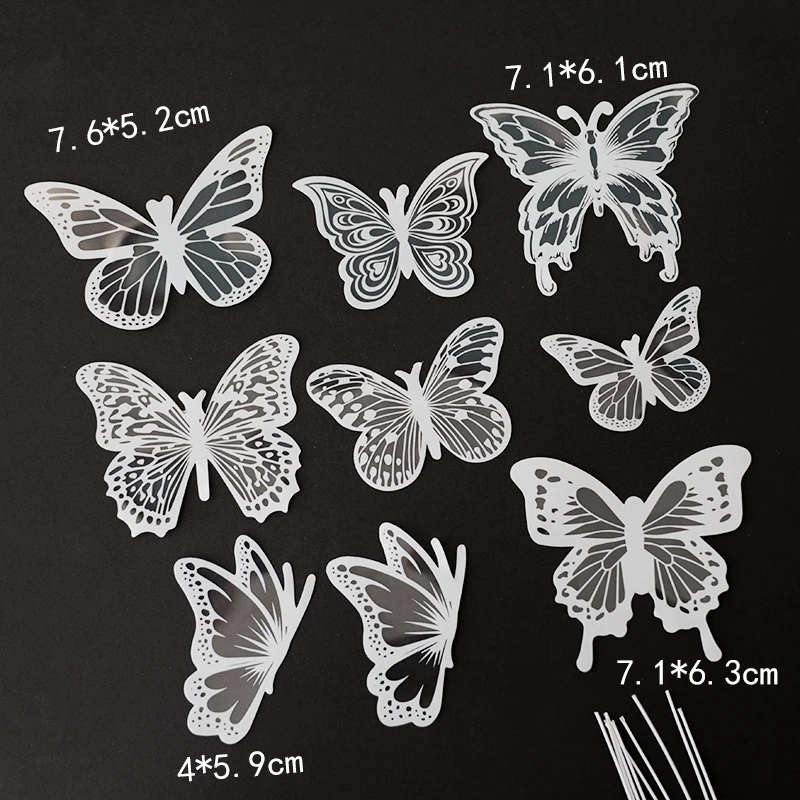 Elegant White Butterfly Cake Topper Set for Wedding and Party Decorations