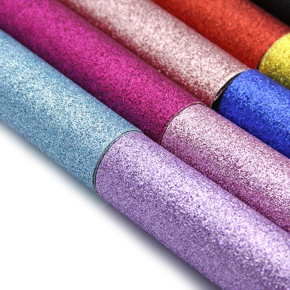 Glitter Synthetic Leather Fabric Hair Bow Bag Crafts DIY Phone Case Wallet 20*33cm craft fabric fabric material faux leather fabric