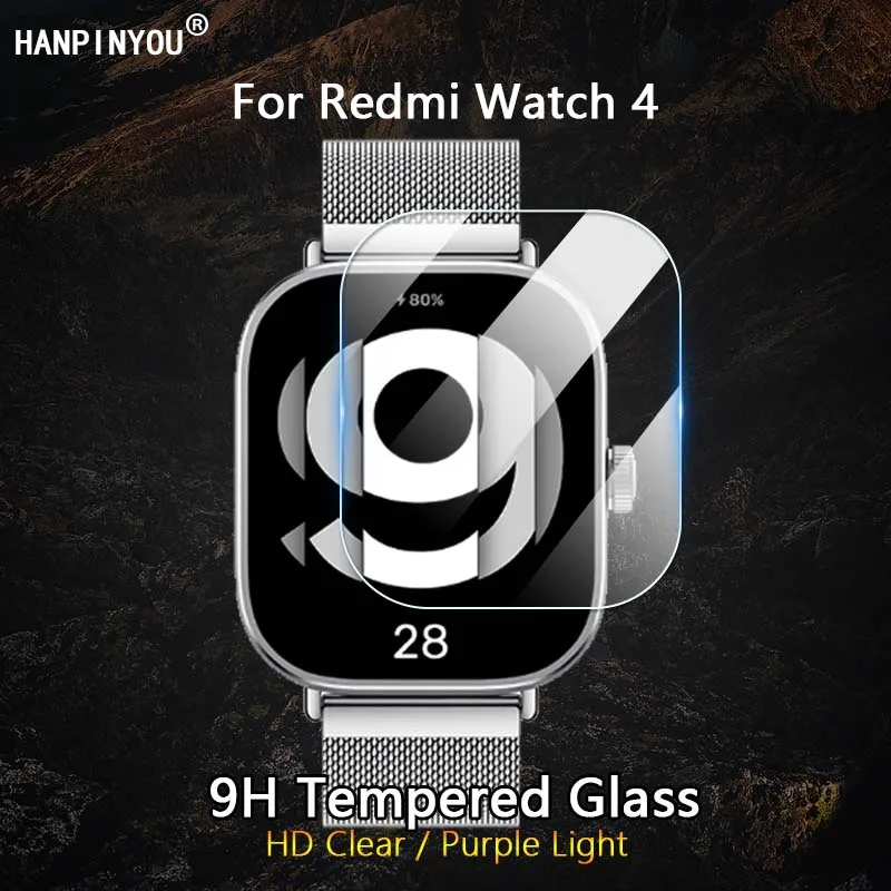 Per Redmi Watch 4 Smartwatch Ultra Slim Clear / Anti Purple Light 2.5D 9H Pellicola Protettiva In Vetro Temperato Resistente