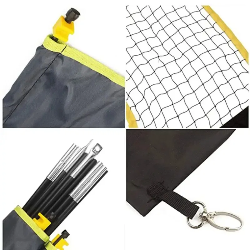 Portable Folding Badminton Net Stand Easy Setup Adjustable Mobile Outdoor Sports Net for Garden/Backyard Fun