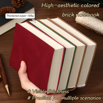 Taccuino in Pelle A6 400 Pagine Copertina Morbida Verde Arancione Rosso Nero Marrone - Per Appunti di Viaggio e Quotidiani