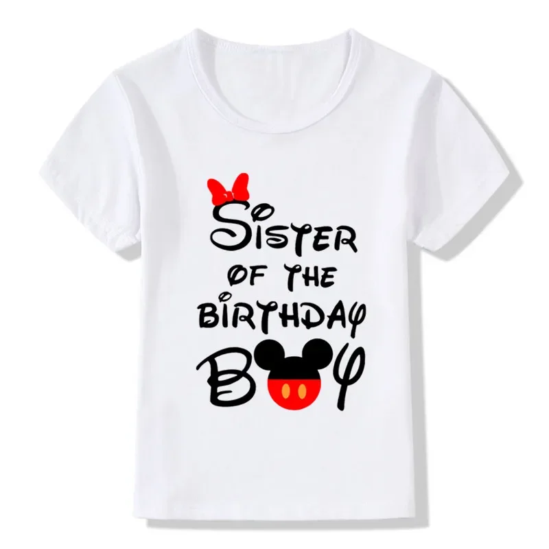 Conjuntos familiares a juego para cumpleaños de niño, temática de dibujos animados de ratón, camiseta de aspecto familiar, ropa de fiesta, padre, madre, hija, hijo
