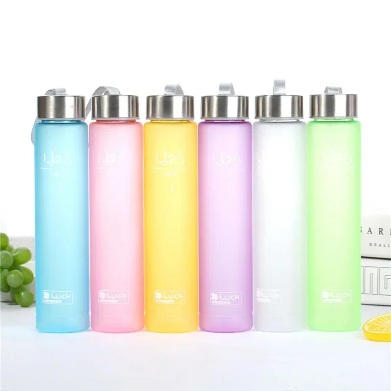 Frosted Transparent Plastic Cup Rope Drinking Bottle Sports Couple Water Cup Drinkware Thermos for Water Bottles Jug Dining water bottle sports water bottle sports bottle plastic water bottle plastic cup