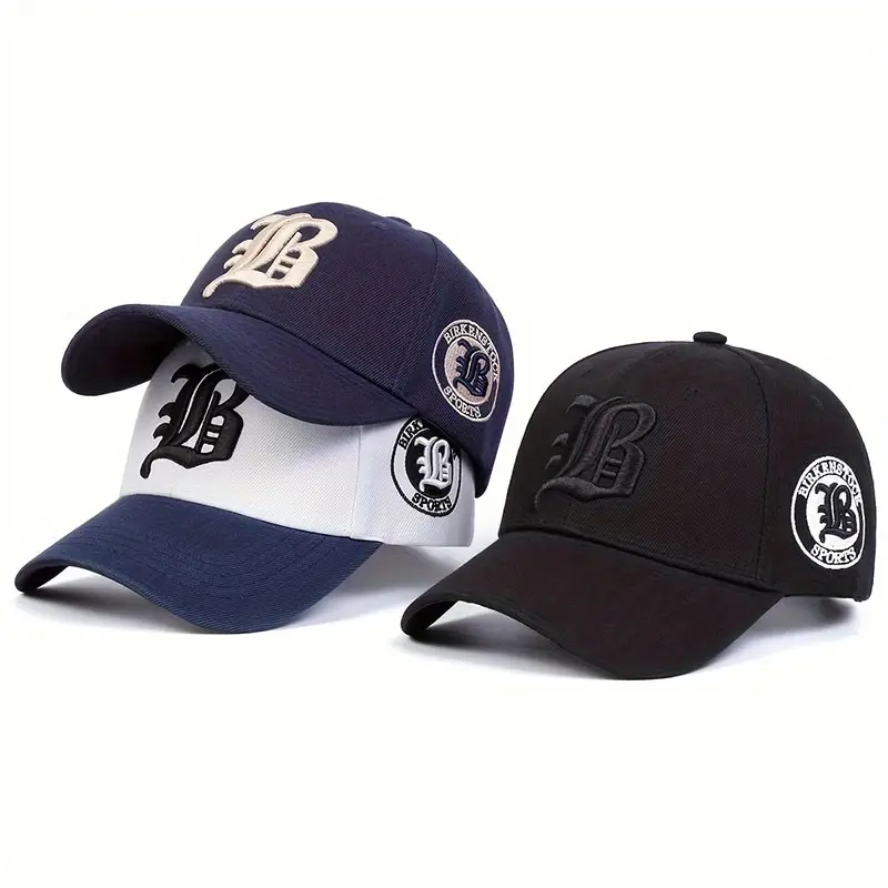 Baseball Caps Unisex Gothic Letter FLB Embroidery Adjustable Casual Outdoor Spring and Autumn Sunscreen Hat
