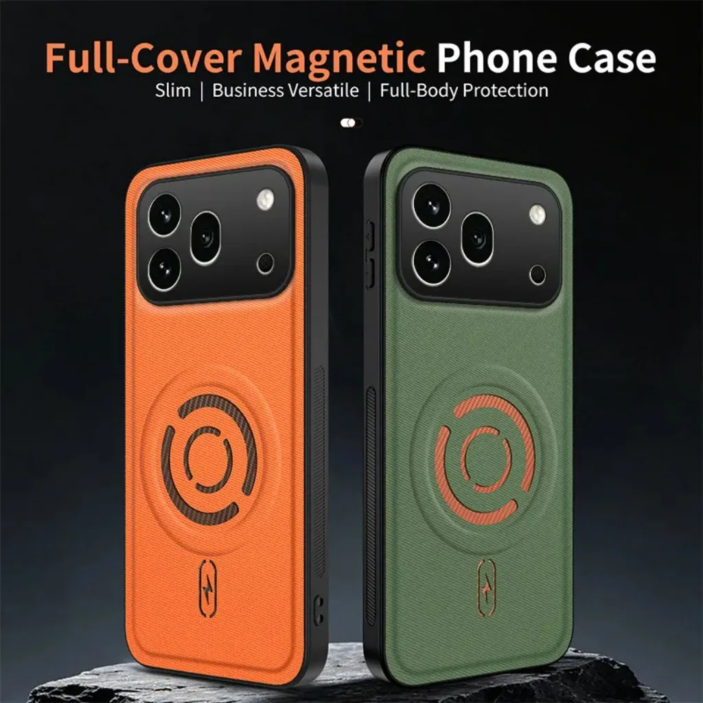 Tech Texture Magnetic Leather Shockproof Protective Phone Case