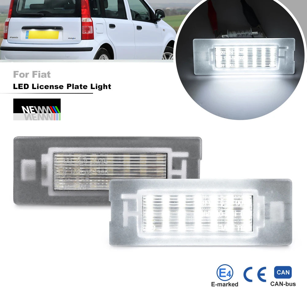 2X Luci Targa A Led Per Fiat Panda Typ 169 2003-2012 Typ 312/319 2012-Senza Errori Auto Posteriore Tronco Parcheggio Fanali Posteriori