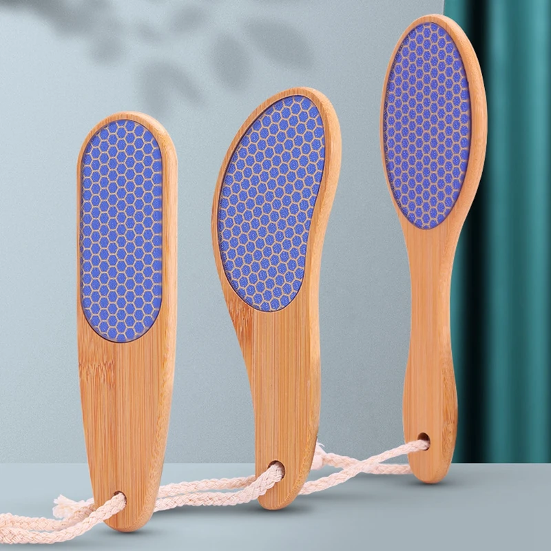 

Nano Glass Foot File Scrubber for Heels Dead Skin Callus Remover Bamboo Wood Handle Feet Skin Care Pedicure Tools