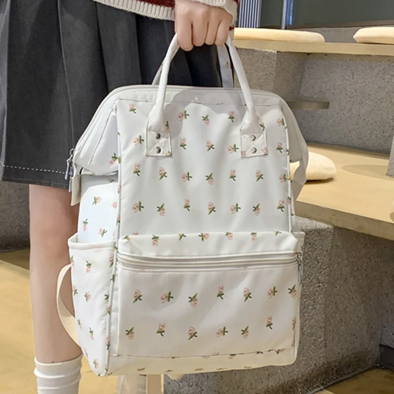 Cherry Printing Woman Backpack 2023 New Cute Schoolbag Student Book School Bag For Teenage Girls Boys High Quality Rucksack 2