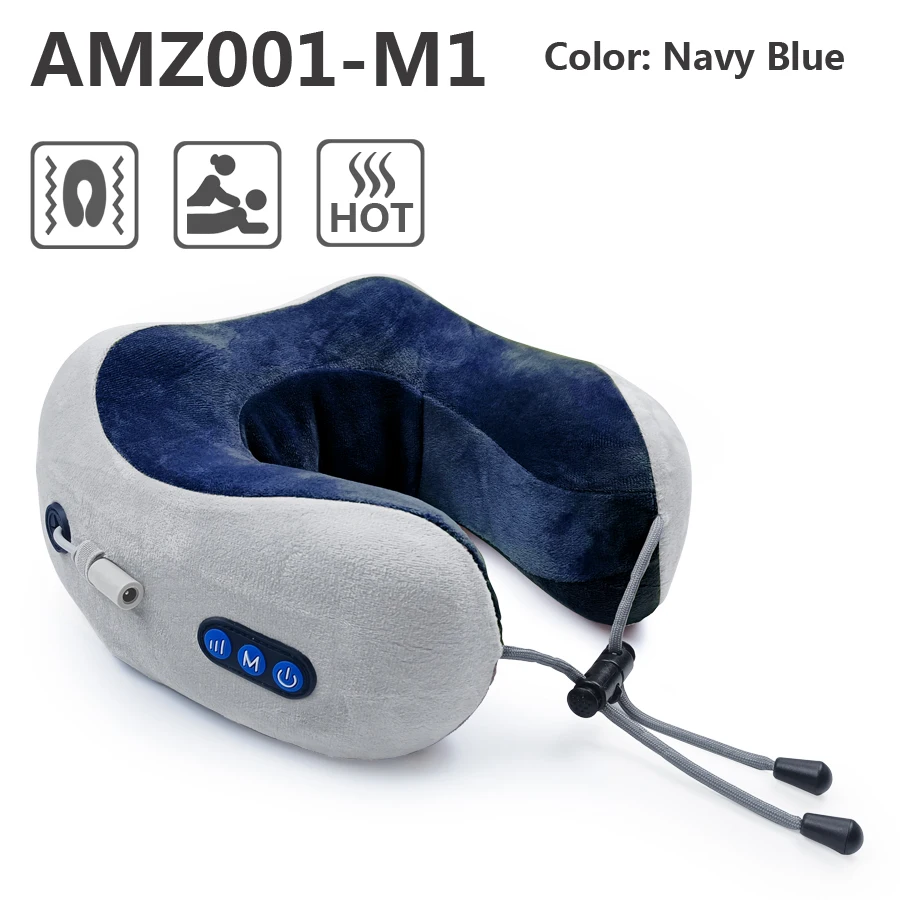 AVEDISTANTE Almohada de Cuello Masaje Almohada de Viaje de Espuma de  Memoria Cuello Masajeador Cervical Electrico Cojín para Oficina, Avión,  Coche, Autobús - YTuNieve