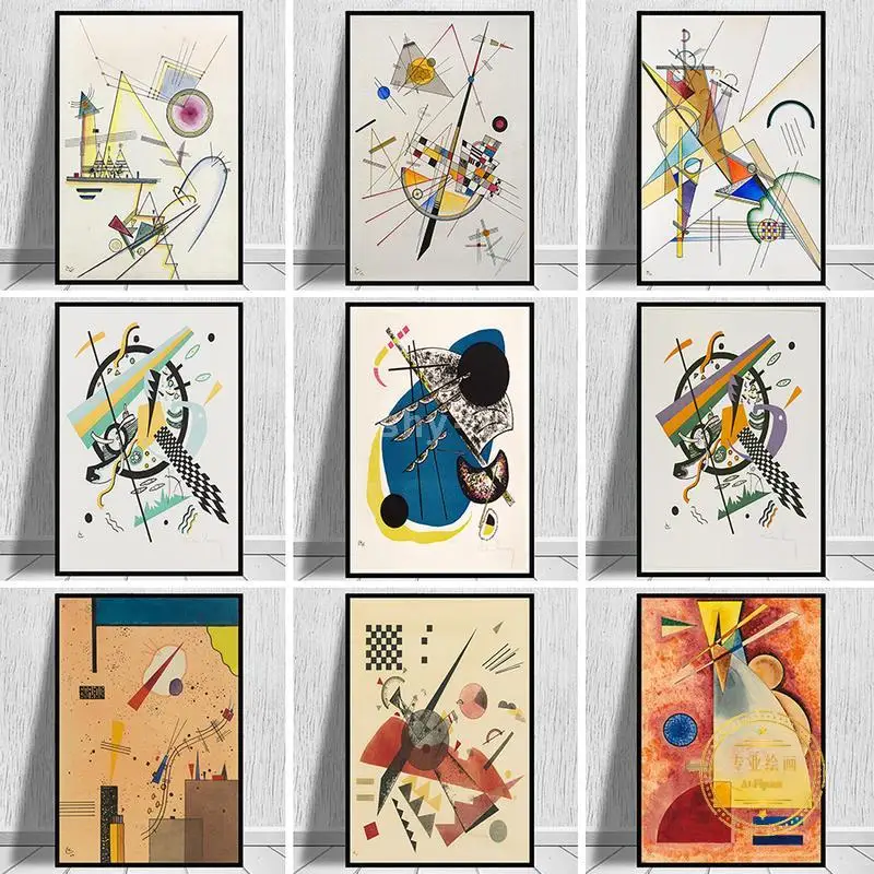 

Wassily Kandinsky Вдохновленный абстрактный геометрический холст художественный принт Современный Настенный декор для гостиной