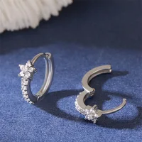 Fashion Stainless Steel Zircon Star Hoops Earrings For Women Vintage Crystal Zirconia Circle Earrings Punk Unisex Rock Jewelry 4