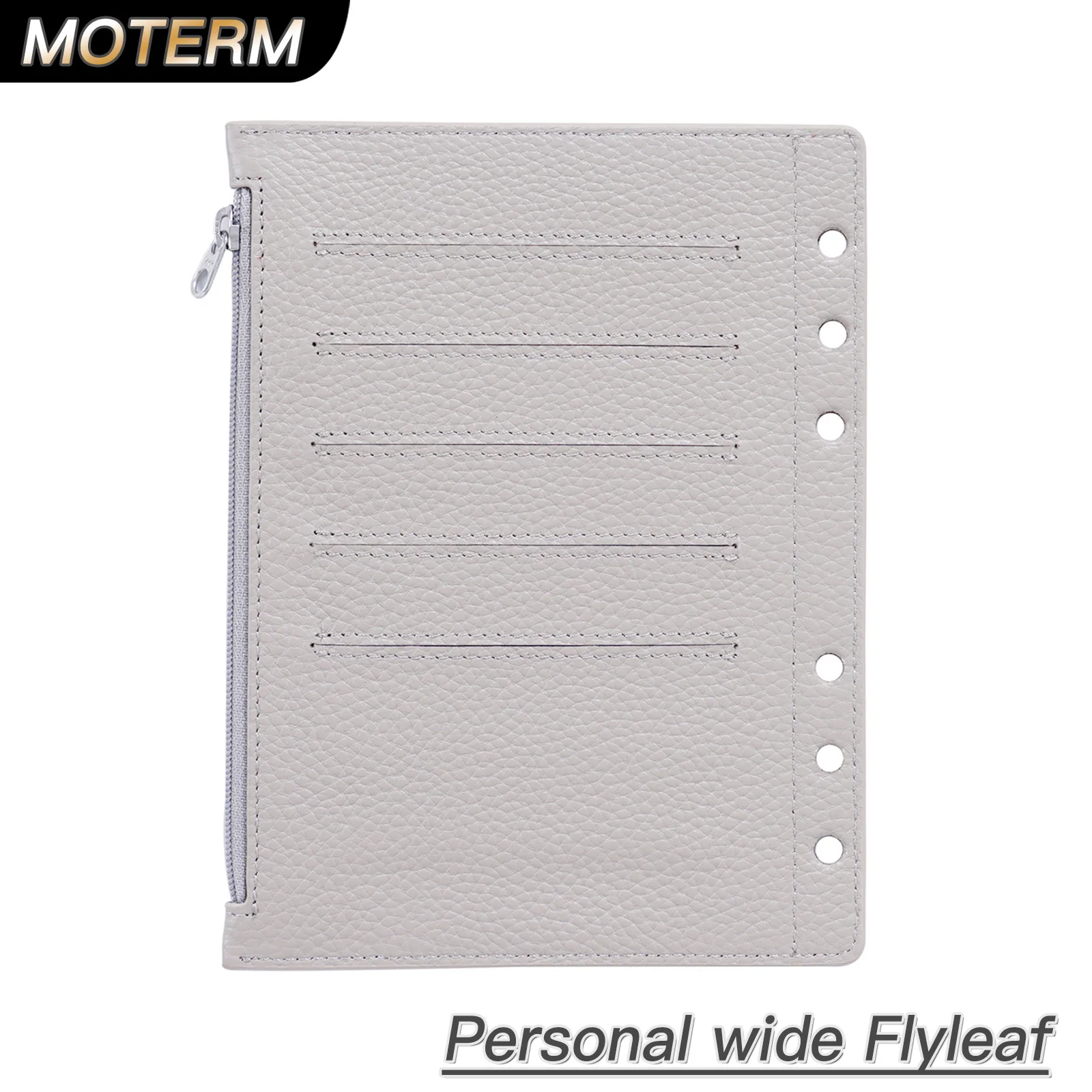 Moterm Zipper Flyleaf for Personal Wide Size Ring Planner Genuine ...