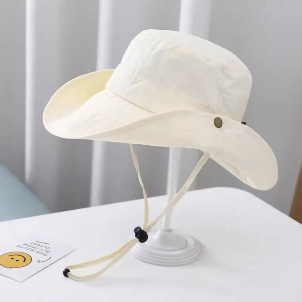 Soft Drawstring Candy Color Bucket Hat Korean Style Anti-UV Children's Fishmen Hat Quick-dry Casual Summer Sun Hat Boy/Girls
