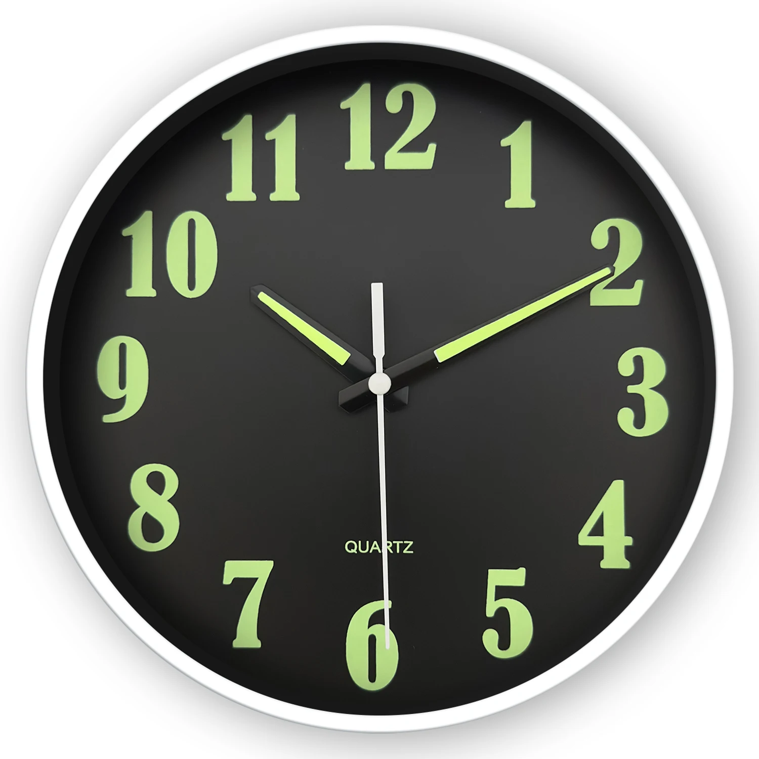 שעון קיר מינימליסטי בגודל 8 אינץ' המאיר בחושך, עיצוב ידיות דיגיטליות מאירות, שעון קיר שקט לבית, לקישוט הבית